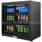 Шкаф барный холодильный Hurakan HKN-DBB328S стеклянная раздвижная дверь 840мм