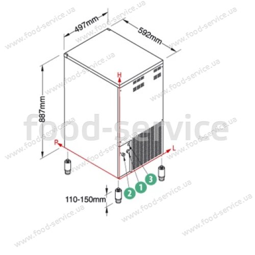 Льодогенератор кубикового льоду NTF-SL110W R290
