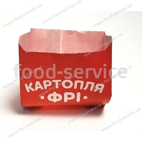 Пакети для картоплі фрі червоні (ящик 1000шт) середній