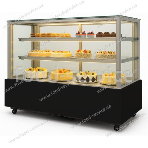 Вітрина холодильна Hurakan HKN-LPD210S BLACK 1.2м квадратна