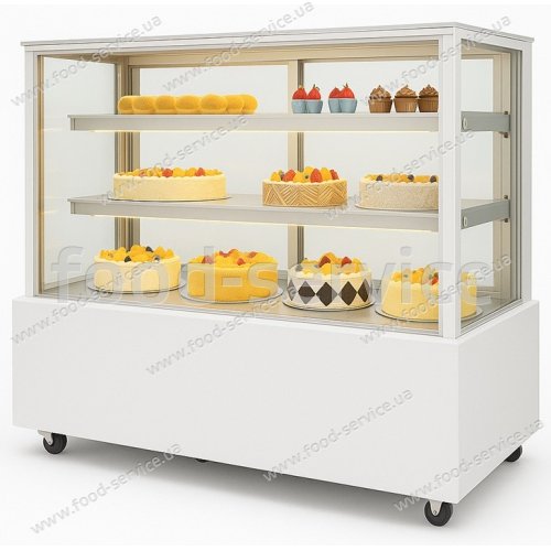 Вітрина холодильна Hurakan HKN-LPD210S WHITE 1.2м квадратна