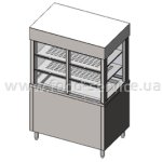 Витрина кондитерская с кубом надставкой и нейтральным основанием Инокс маркет 1200мм, Техно 1