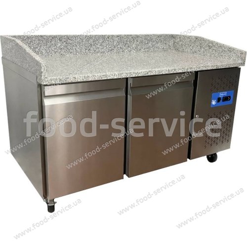 Стол холодильный Brillis PZ2600TN для пиццы двухдверный гранит с бортами