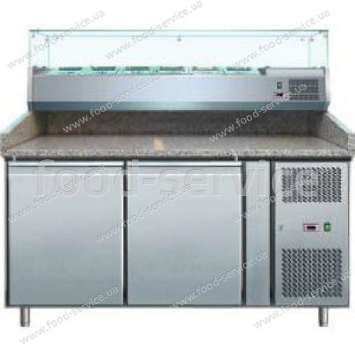 Стіл для піци COOLEQ PZ2600TN - VRX 1500/380 з гранітною стільницею і салат-баром