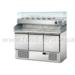 Холодильный стол для пиццы  POS147 с витриной AGS143 GGM Gastro