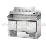 Холодильный стол для пиццы  POS147 с витриной AGS143E GGM Gastro