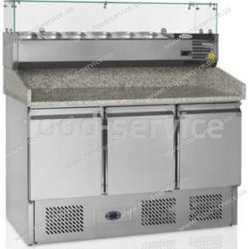 Стол для пиццы TEFCOLD РT1365 с гранитной столешней и витриной 