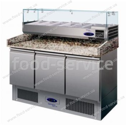Стол для пиццы TEFCOLD РT1365 с гранитной столешней и витриной 