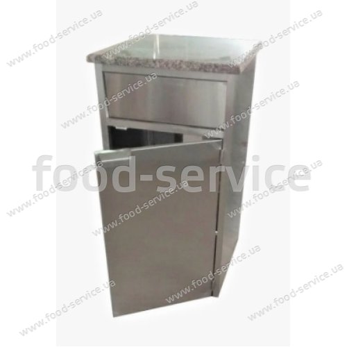 Урна для фуд-корта с гранитной столешницей AK 500х500х1120