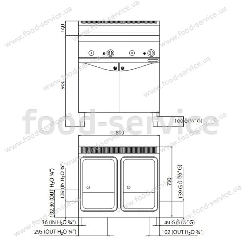 Макароноварка газовая Bertos CPG80E