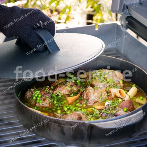 Жаровня чугунная с крышкой Gourmet BBQ System 8842