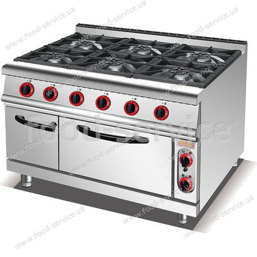 Плита газовая GoodFood GP6AFLNG с электрической духовкой