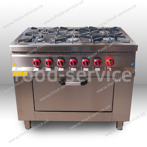 Плита газовая 6 конфорочная с духовкой PIMAK 70S-М015-6F