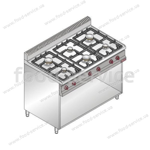 Плита газовая 6 конфорочная Bertos G7F6ME+A6