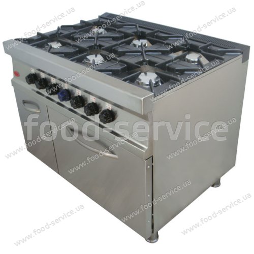 Плита газовая 6 конфорочная с духовкой M015/6D new PIMAK