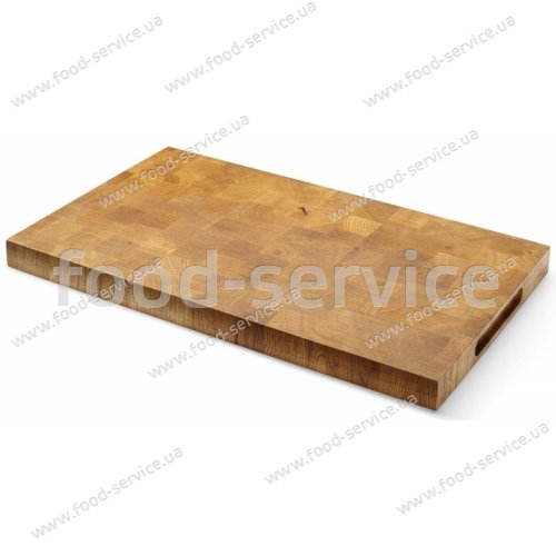 Сервировочная доска Hendi 505458 Oak 325x265x(H)30 дубовая торцевая