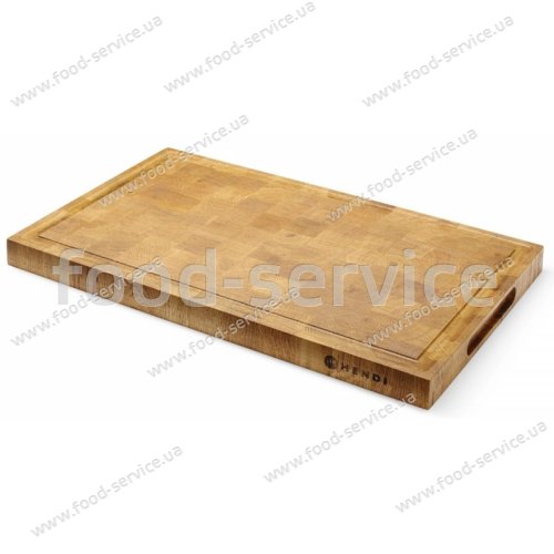 Сервировочная доска Hendi 505458 Oak 325x265x(H)30 дубовая торцевая