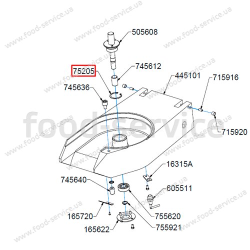 Кільце затвору TVCH AISI для овочерізки Celme CHEF300