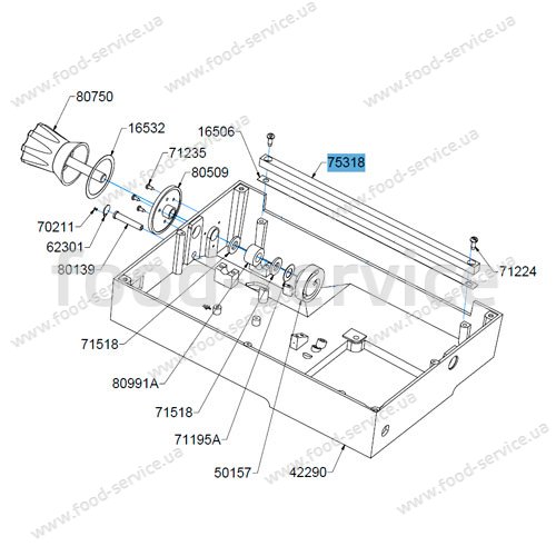 Направляюча квадратна повзуна платформи слайсера Celme AF22