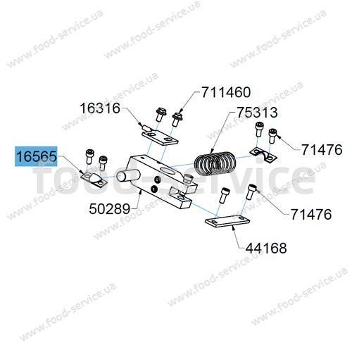 Пластина фиксации оси регулирования размера на слайсер Celme AF25